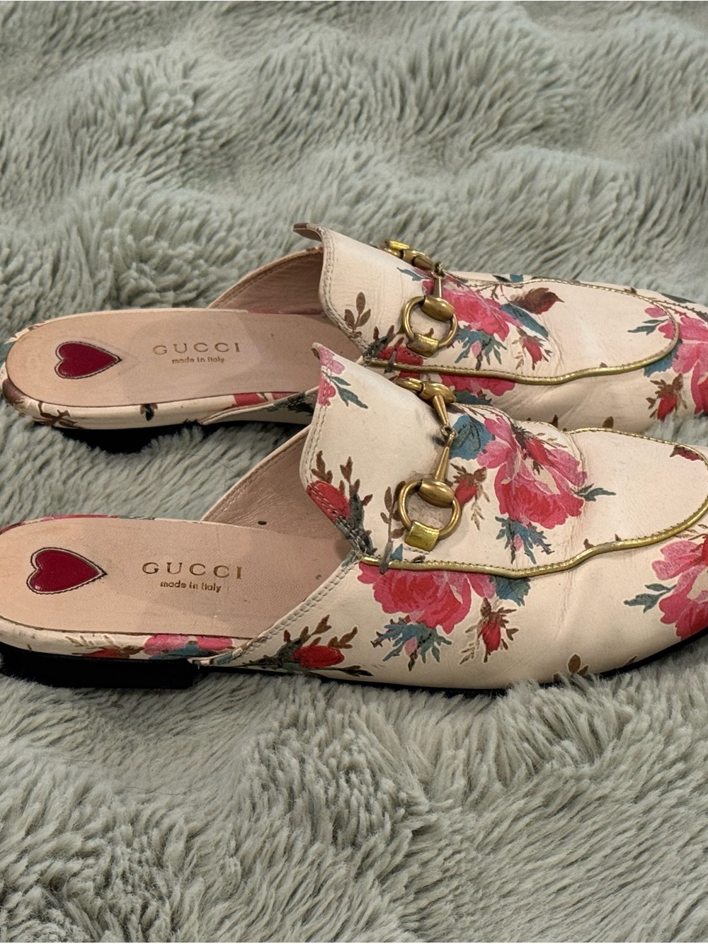 Gucci Women's Princetown Floral Leather Mules - Picture 3 of 4